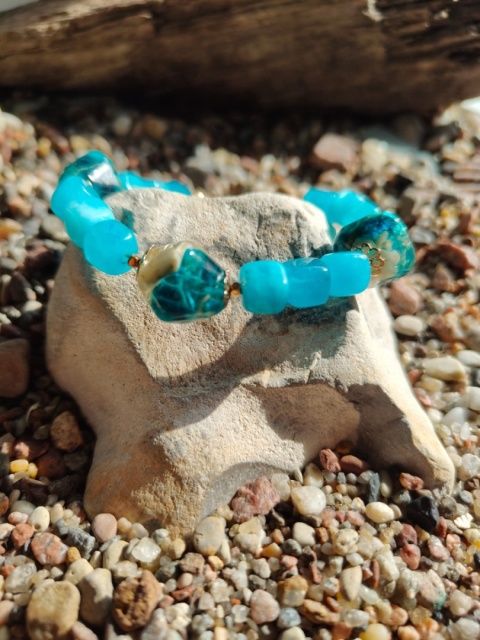 Kamykbijoux.pl – bransoletka Koko Maroko, bransoletka Kamyk Bijoux, bransoletka z amazonitu i żywicy epoksydowej handmade