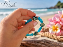 Kamykbijoux.pl – bransoletka Koko Maroko, bransoletka Kamyk Bijoux, bransoletka z amazonitu i żywicy epoksydowej handmade