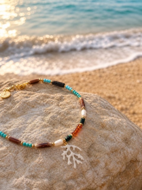 Kamyk bijoux - biżuteria handmade, bransoletka na nogę