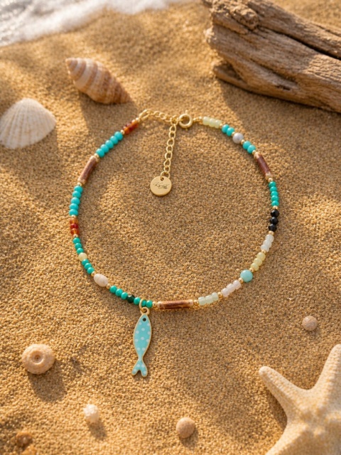 Kamyk bijoux - biżuteria handmade, bransoletka na nogę