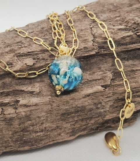 Kamykbijoux.pl – naszyjnik Kamyk Bijoux,wisiorek z żywicy epoksydowej, naszyjnik handmade, naszyjnik ze stali chirurgicznej