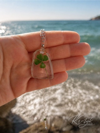 Naszyjnik SEA GLASS "NA SZCZĘŚCIE"